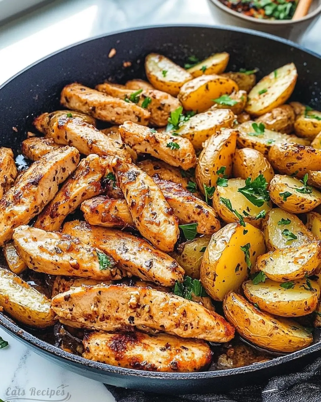 Garlic Butter Chicken and Potatoes Skillet