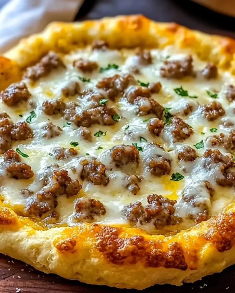 Biscuits and Sausage Gravy Breakfast Pizza