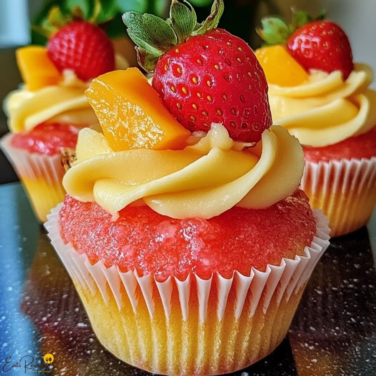 Strawberry Mango Margarita Cupcakes