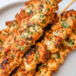 Air Fryer Garlic Parmesan Chicken Skewers