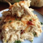 Easy Dump-and-Bake Chicken Alfredo Rice Casserole Recipe