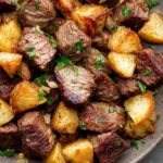 Garlic Butter Steak Bites and Potatoes