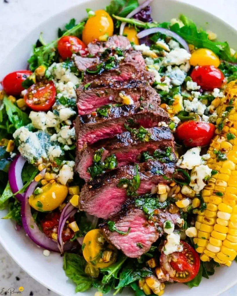 How to Make Balsamic Steak Gorgonzola Salad with Grilled Corn