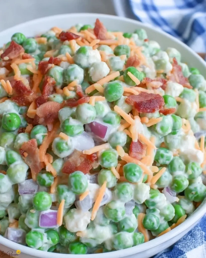 How to Make Pea Salad with Bacon and Cheese