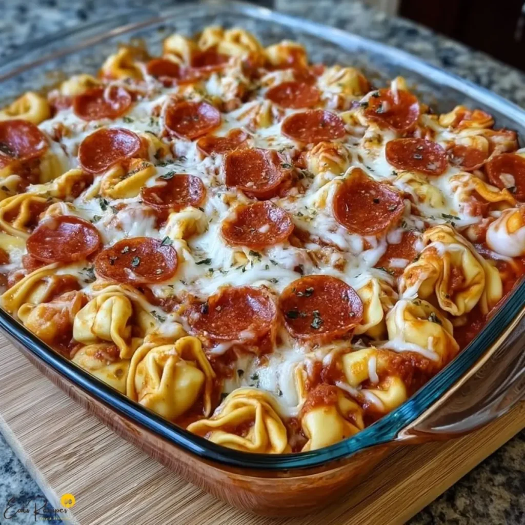 Cheese Tortellini Pepperoni Pizza Casserole