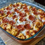 Cheese Tortellini Pepperoni Pizza Casserole